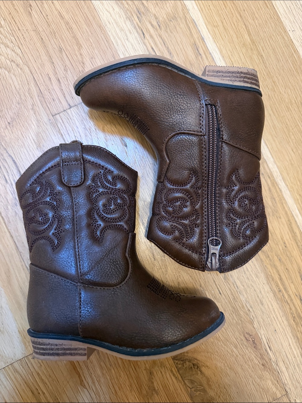 Cat & Jack Brown Toddler Western Zip Boots